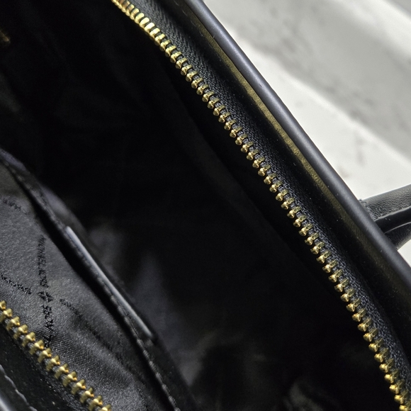 Michael Kors Avril Black Leathet Satchel with Gold Accents Medium Size. - Picture 3 of 3